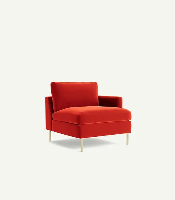 Bowen Modular One-Arm Chair - Brass Legs product