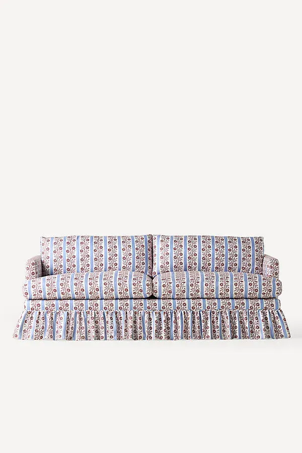 Bowen Ruffle 3-Seater Sofa - Blue, Polyester product