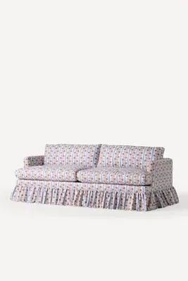 Bowen Ruffle 3-Seater Sofa - Blue, Polyester product