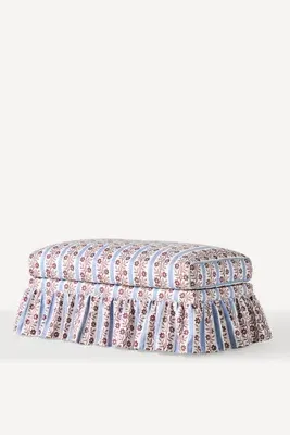 Bowen Ruffle Ottoman - Blue, Polyester product