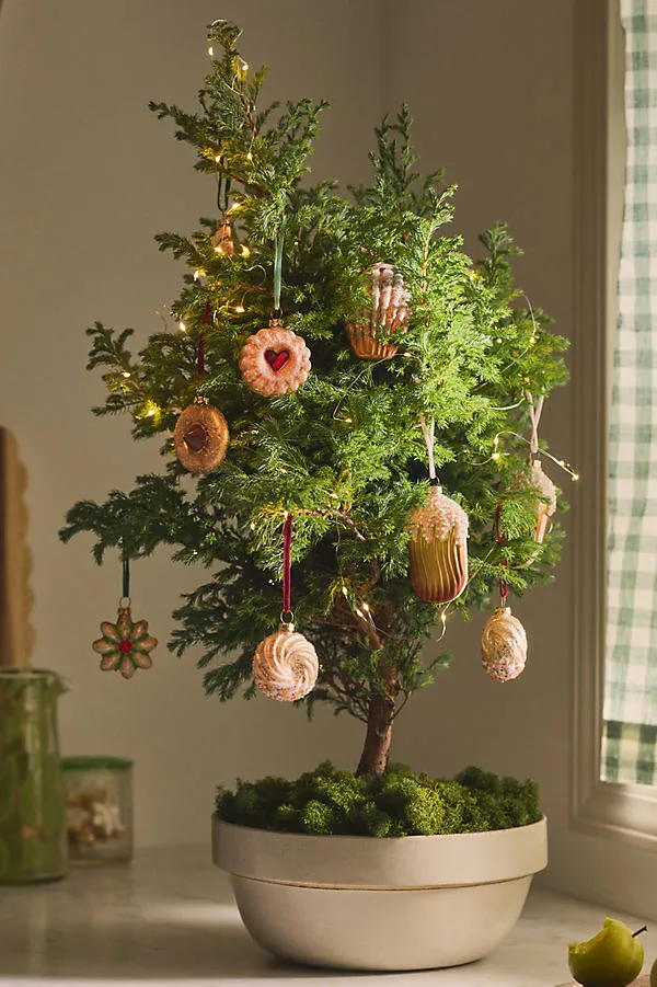 Boxed Glass Cookie Ornaments Set of 6 - Beige by Anthropologie