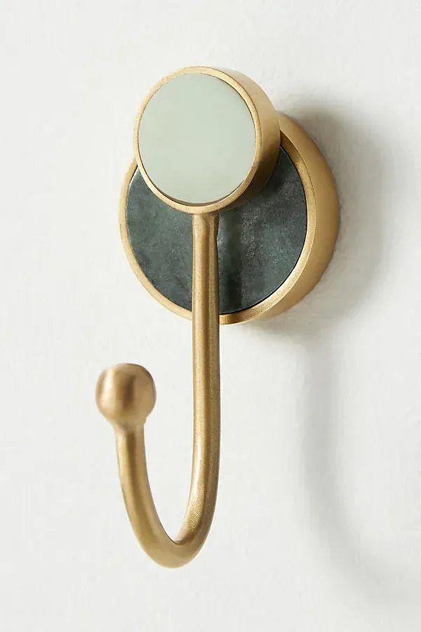 Brisa Towel Hook - Brass, Marble product