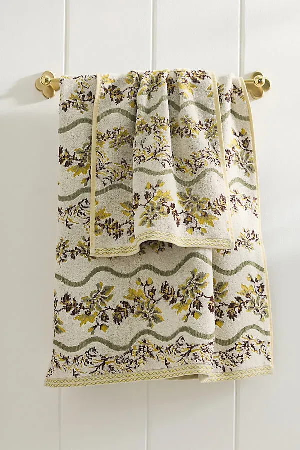 Bristol Floral Woven Towel Collection - Ivory, Cotton alternate view
