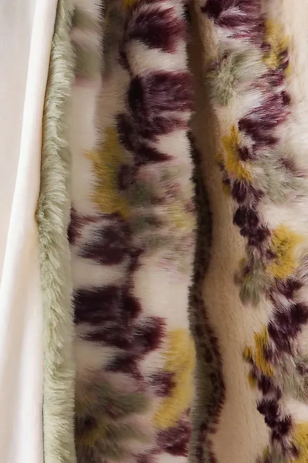 Bristol Jacquard Floral Faux-Fur Throw Blanket - Mint alternate view