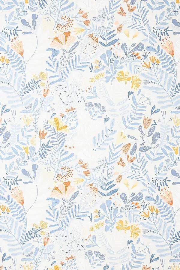 Brittsommar Woodland Floral Wallpaper - Light Blue product
