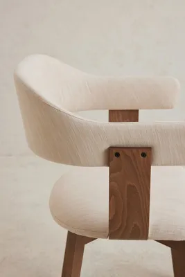 Brooke Cotton-Upholstered Dining Chair - Beige, Beech Wood product