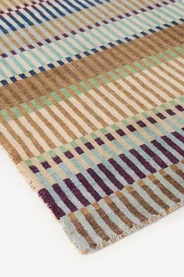 Brooke Striped Rug - Beige, Wool by Anthropologie, image 2