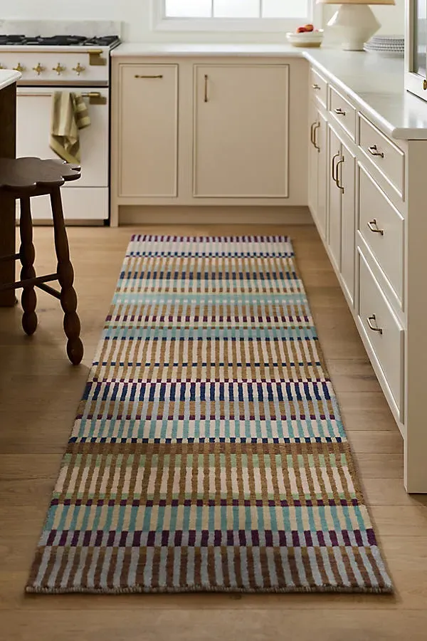 Brooke Striped Rug - Beige, Wool by Anthropologie