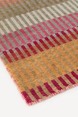 Brooke Striped Rug - Pink, Wool product
