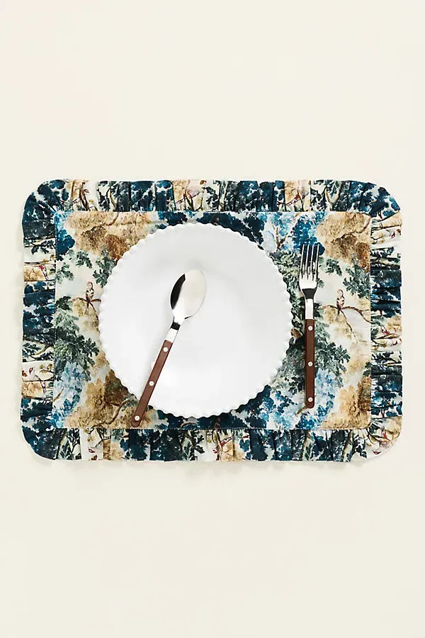 Brynn Patterned Placemat - Cotton by Anthropologie