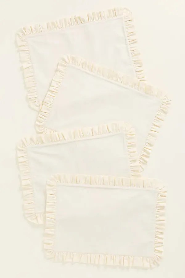 Brynn Solid Placemat - Ivory, Cotton by Anthropologie