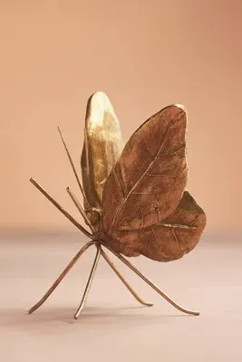Butterfly Decorative Objects Set of 2 - Gold by Anthropologie, alternate view
