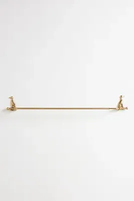 Caine Dog Brass Café Curtain Rod - Gold, Iron by Anthropologie, alternate view