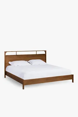 Cali Oak Wood Queen Size Bed Frame - Brown product