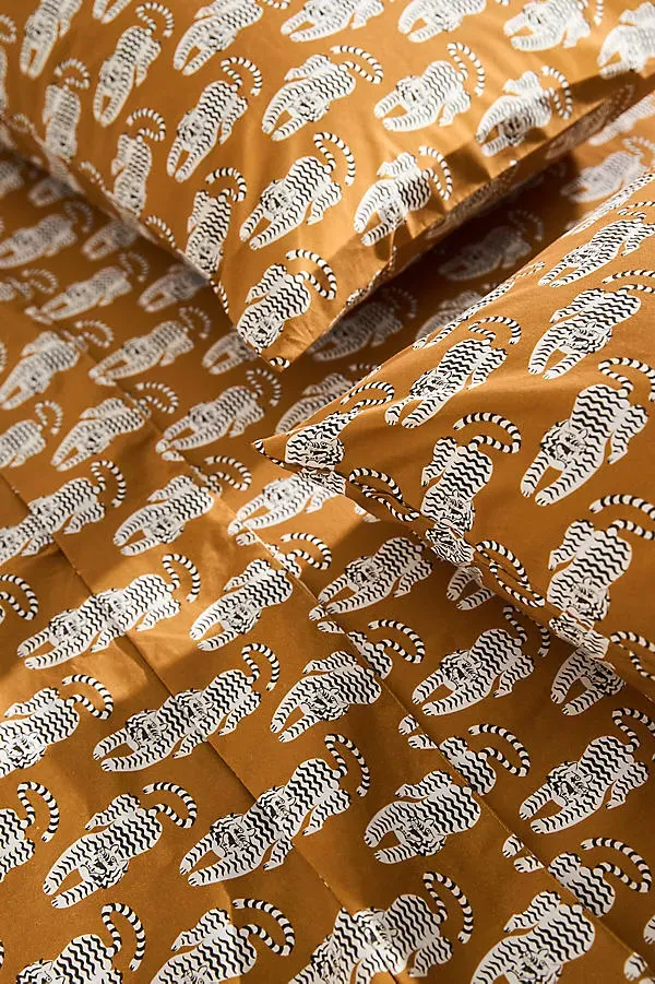 California King Printed Sheet Set - Yellow, Organic Cotton Percale by Anthropologie, image 2