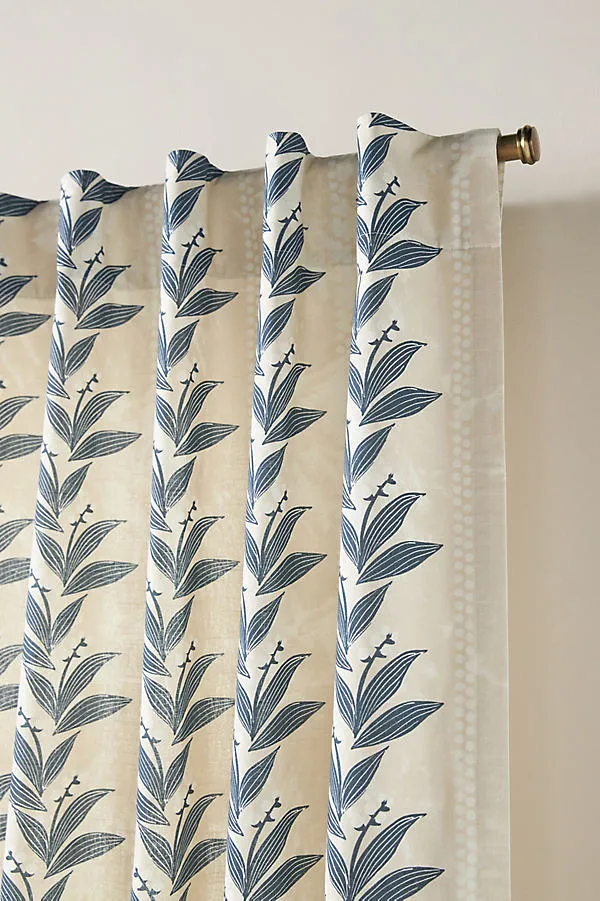 Calista Screen-Printed Floral Curtain - Beige, Cotton product