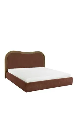 Camilla Queen Size Upholstered Bed - Brown, Velvet product