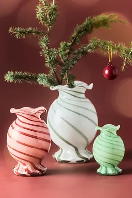 Candy Swirl Glass Vase - Pink by Anthropologie, alternate view