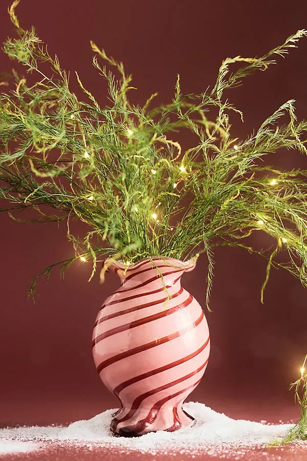 Candy Swirl Glass Vase - Pink by Anthropologie