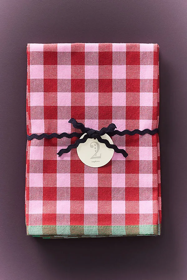 Carol Jacquard Napkins Set of 2 - Pink, Cotton by Anthropologie