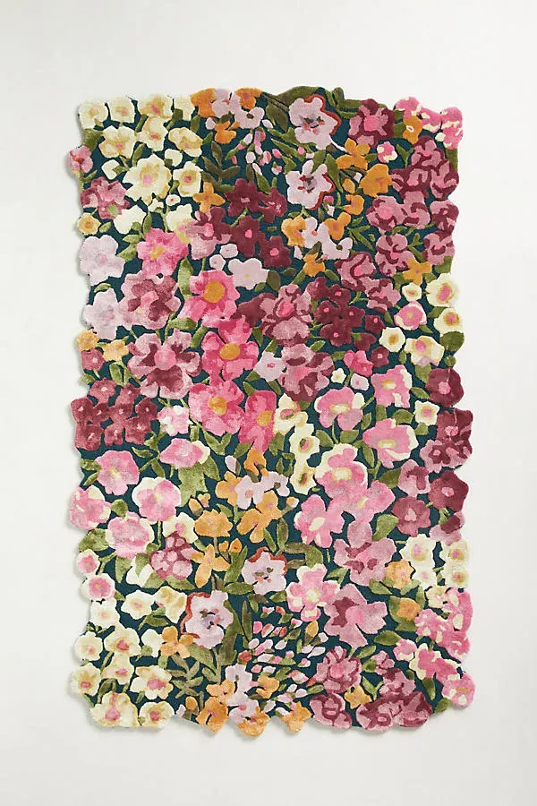 Cassia Hand Tufted Floral Rug - Wool Blend by Anthropologie