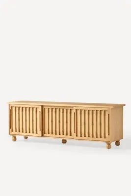 Cassia Raffia Media Cabinet - White alternate view