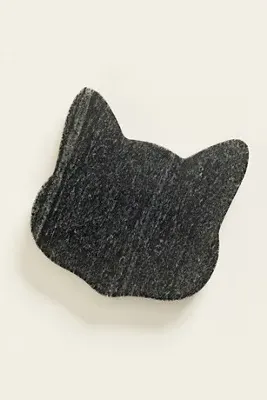 Cat Shaped Marble Coaster - Black product