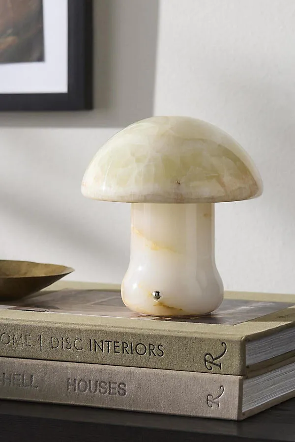 Caviya Marble Mushroom Cordless Rechargeable Table Lamp by Anthropologie