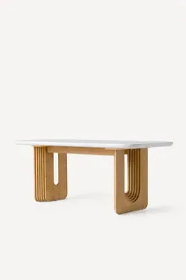 Cayden Rectangular Dining Table - Beige, Carrara Marble alternate view