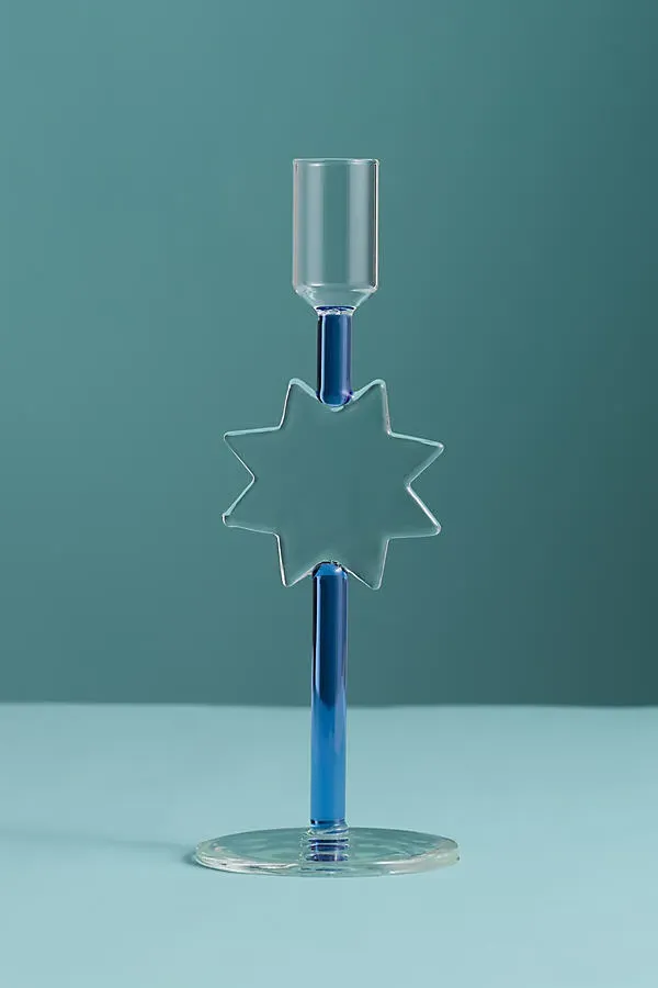 Ceci Glass Candle Holder - Blue, Borosilicate Glass product
