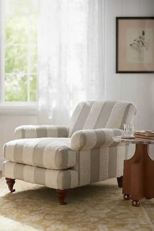 Cecilia Willoughby Bouclé Armchair - Beige by Anthropologie