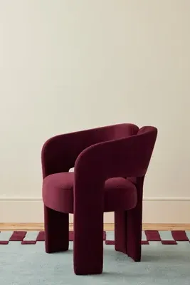 Celeste Velvet Dining Chair - Pink, Polyester by Anthropologie, alternate view
