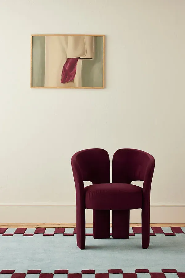 Celeste Velvet Dining Chair - Pink, Polyester by Anthropologie