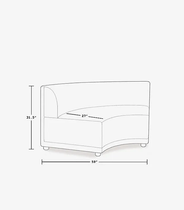 Celine Curved Corner Chair - Blue by Anthropologie, alternate view