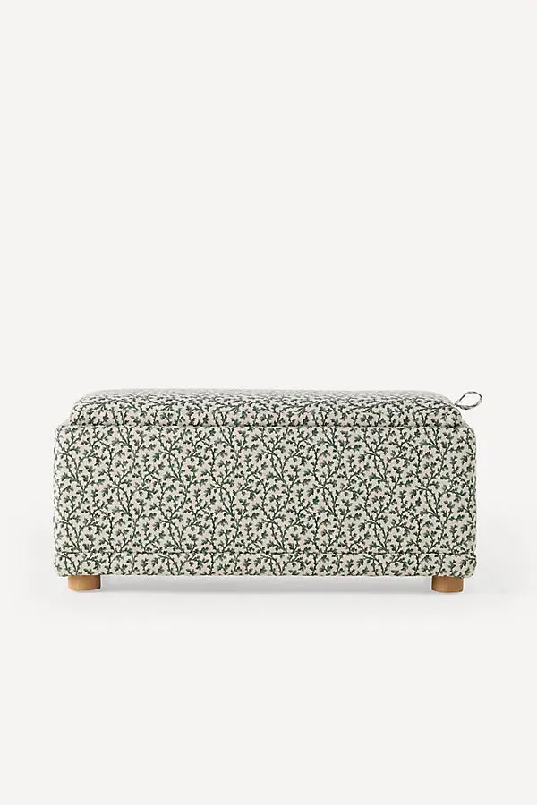 Celine Irena Small Storage Ottoman - Green, Polyester by Anthropologie