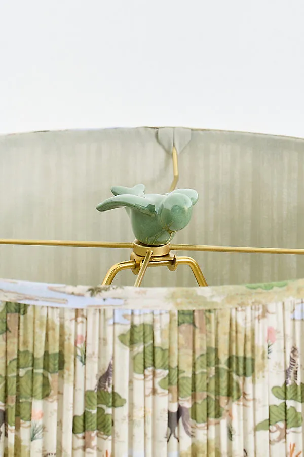 Ceramic Dove Decorative Light Finial - Green, Ceramic by Anthropologie