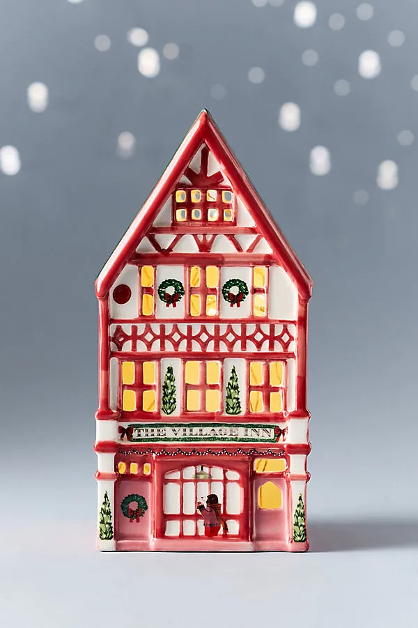 Ceramic Holiday House - Red by Anthropologie