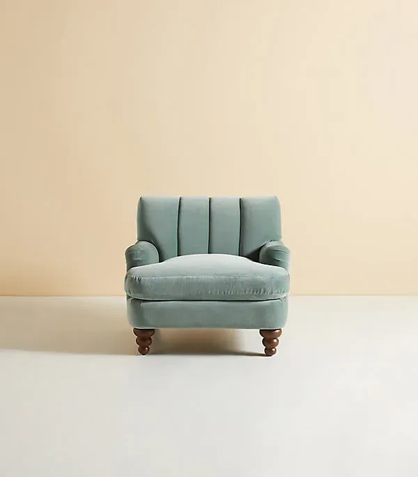 Channel-Tufted Occasional Chair by Anthropologie