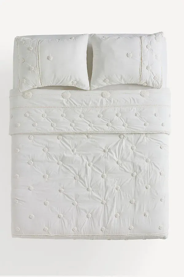 Charlotte Cotton Embroidered Bedspread - White alternate view
