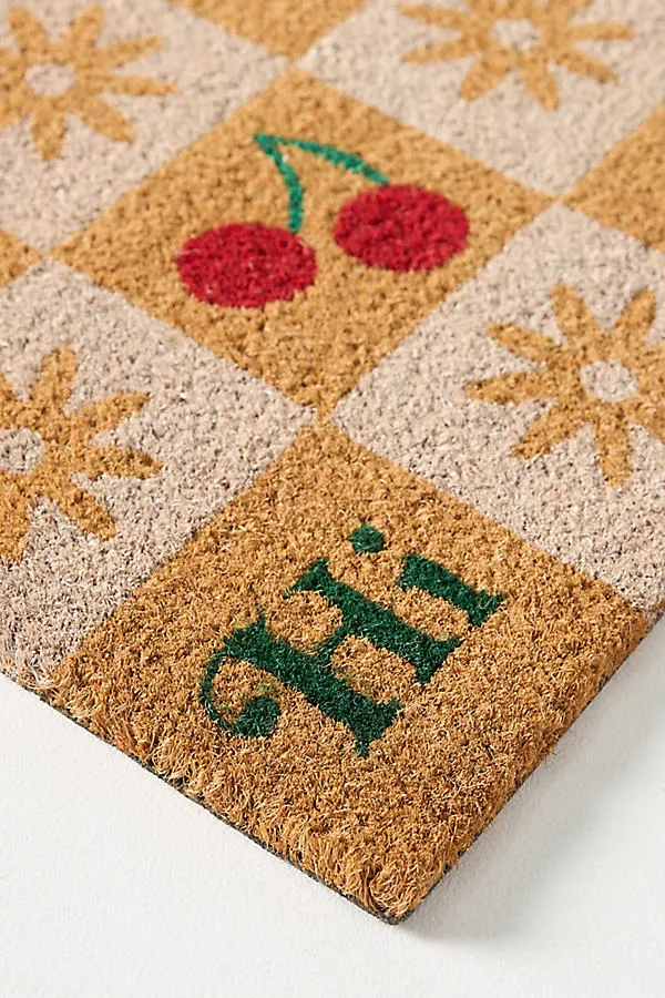 Checkered Fruit Printed Doormat - Coir product