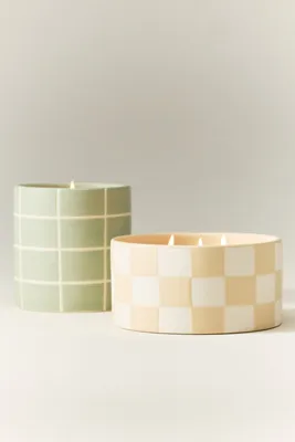 Checkered Gourmand Earl Grey Foam Ceramic Candle - Beige product