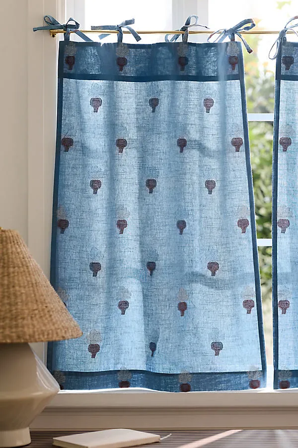 Cheyenne Cafe Curtains Set of 2 - Blue, Cotton Jacquard product