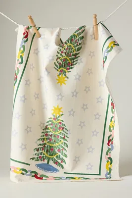 Christmas Tree Dish Towel - Cotton by Anthropologie, alternate view