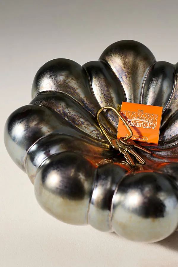 Chrome Floral Vessel - Silver, Stoneware by Anthropologie, alternate view