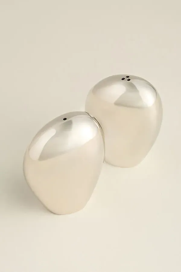 Chrome Salt & Pepper Shakers - Gold, Aluminium by Anthropologie