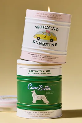 Ciao Bella Cozy Matcha Latte Tinned Candle - Green, Cotton product