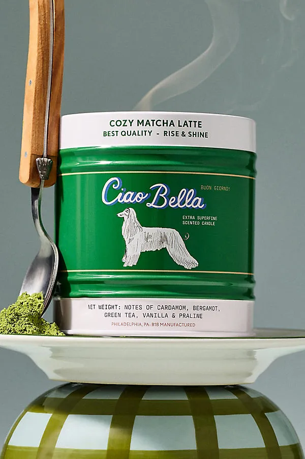 Ciao Bella Gourmand Cosy Matcha Tinned Candle - Green, Cotton by Anthropologie