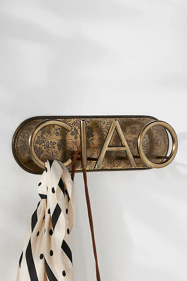 Ciao Hook Rack - Gold, Brass-Plated Aluminum by Anthropologie