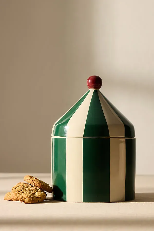 Cimmi Handpainted Lidded Jar - Stoneware by Anthropologie
