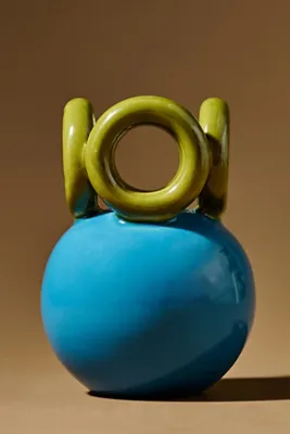 Circled Ceramic Vase - Blue, Earthenware product